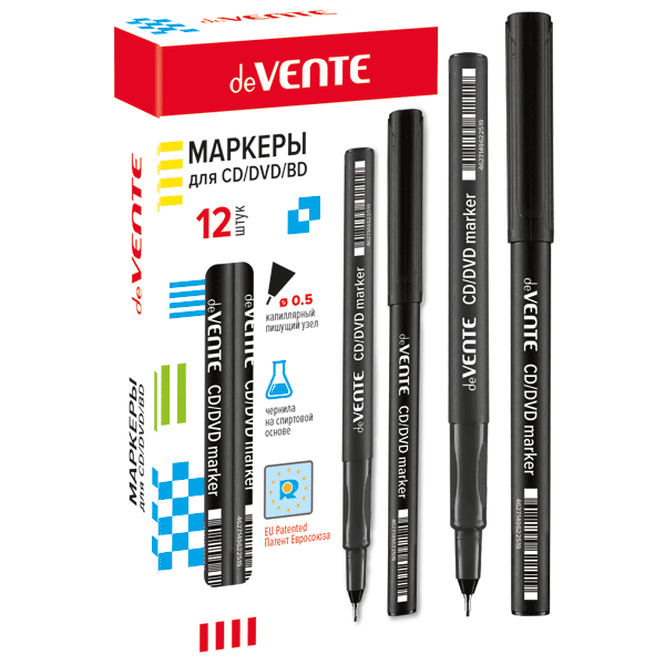 Маркер черный, конус 1,0мм