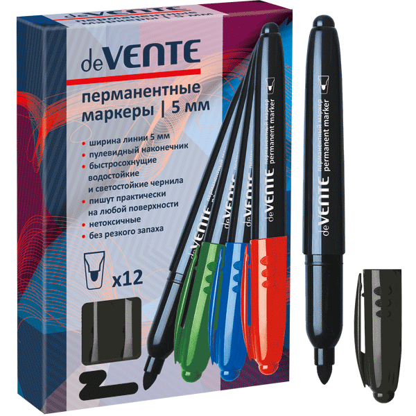 Маркер черный, конус 5,0мм